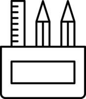 Pencil Case Line Vector Icon Design