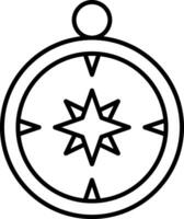 Compass Line Vector Icon Design