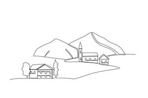 A village in the mountains vector