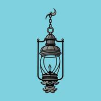 Elegant Lantern with Tassel and Flame vector