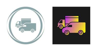 Parked Trucks Vector Icon