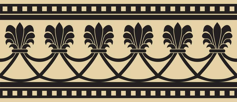Vector endless gold and black national persian ornament. Seamless frame, border ethnic pattern of Iranian civilization