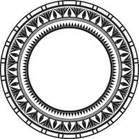 Vector ancient black monochrome Egyptian round ornament. Endless national ethnic border, frame, ring