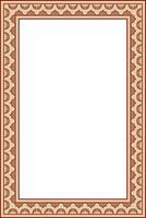 Vector square gold with red Indian national ornament. Ethnic plant border. Flowers frame. Poppies and leaves