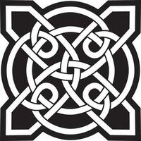 Vector black monochrome Celtic knot. Ornament of ancient European peoples. The sign and symbol of the Irish, Scots, Britons, Franks..