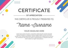 Abstract geometric certificate template design, appreciation for business and education. vector