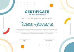 Abstract geometric certificate template design, appreciation for business and education. vector