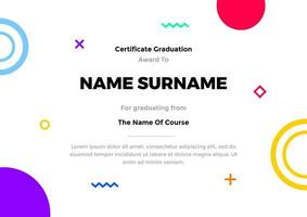 Abstract geometric certificate template design, appreciation for business and education. vector
