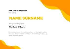 Modern certificate template with abstract shapes full color design, appreciation for business and education vector