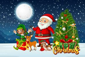 Merry Christmas wishes Santa Claus with Christmas tree photo