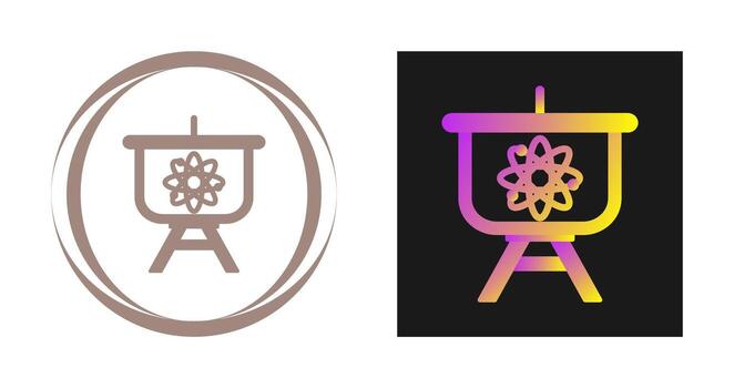 icono de vector de presentación de átomo