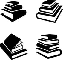 a set of stack books on a white background vector