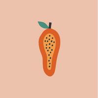 Papaya Symbol. Social Media Post. Fruit Vector Illustration.