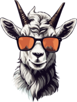 Goat Gaze Captivating Images of Mountain Goats in Eyewear AI Generative png