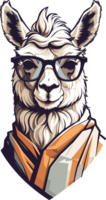 Fashionable Llama Artistic Depictions of Llamas with Eyewear AI generative png