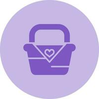 Romantic picnic basket Vector Icon