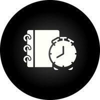 Notepad with alarm clock Vector Icon