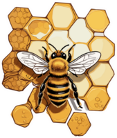 Nature's Ballet Artful Honey Bee Depictions AI generative png
