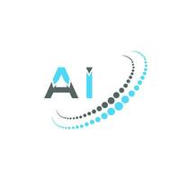 AI letter logo creative design. AI unique design. vector