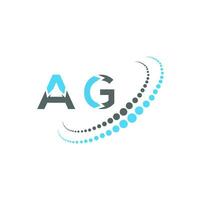 AG letter logo creative design. AG unique design. vector