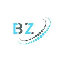 BZ letter logo creative design. BZ unique design. vector