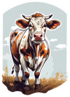 Kuh Begleiter fesselnd Kuh Szenen zum Sammler ai generativ png