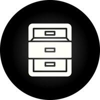 Filing cabinet with open door Vector Icon