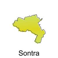 map City of Sontra, World Map International vector design template