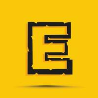 Yellow trendy alphabet letter e logo design template vector