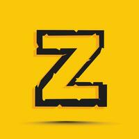 Yellow trendy alphabet letter z logo design template vector