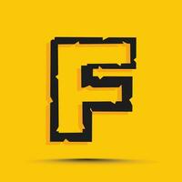 Yellow trendy alphabet letter f logo design template vector