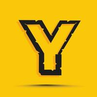Yellow trendy alphabet letter y logo design template vector
