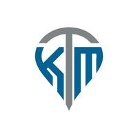 KTM letter logo design. KTM creative monogram initials letter logo concept. KTM Unique modern flat abstract vector letter logo design.