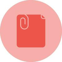 Paperclip with paper Vector Icon