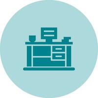 Office Desk Vector Icon