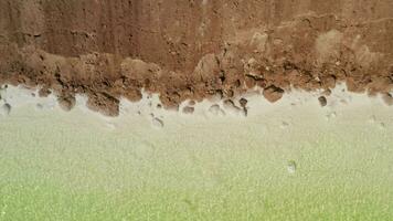 das Grün Kochsalzlösung See, natürlich See Hintergrund. video