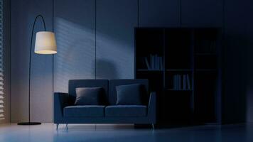 Sofa in the empty room, 3d rendering. video