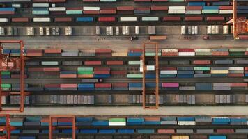 Containers and seaport, trade and logistics. video