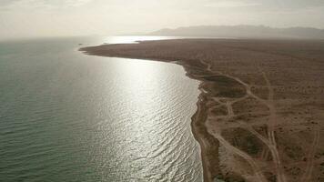 Landscape by the lake, soil and the lake edge. video