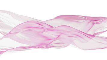 Pink silk cloth with white background, 3d rendering. video