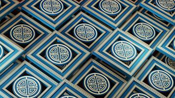 Patterns with Chinese style background, 3d rendering. video