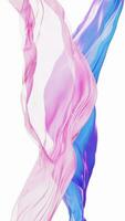 Blue and pink silk cloth with white background, 3d rendering. video