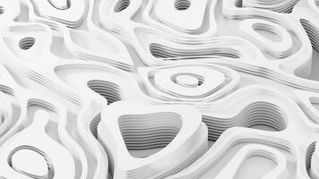 Wave pattern paper cut background, 3d rendering. video