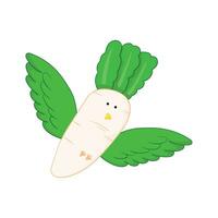 radish bird Mascot Character Vector illustration color children cartoon clipart