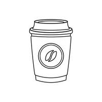 Hand drawn Kids drawing Cartoon Vector illustration cup of coffee Isolated on White Background