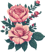 A Rose Flower Clipart Ornament AI Generative png