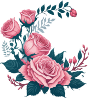 A Rose Flower Clipart Decoration with AI Generative png