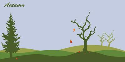 Background design with minimalist colors with an autumn theme. vector