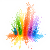 Colorful Splashes Transparent Ai Generative Background png