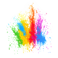 Colorful Splashes Transparent Ai Generative Background png